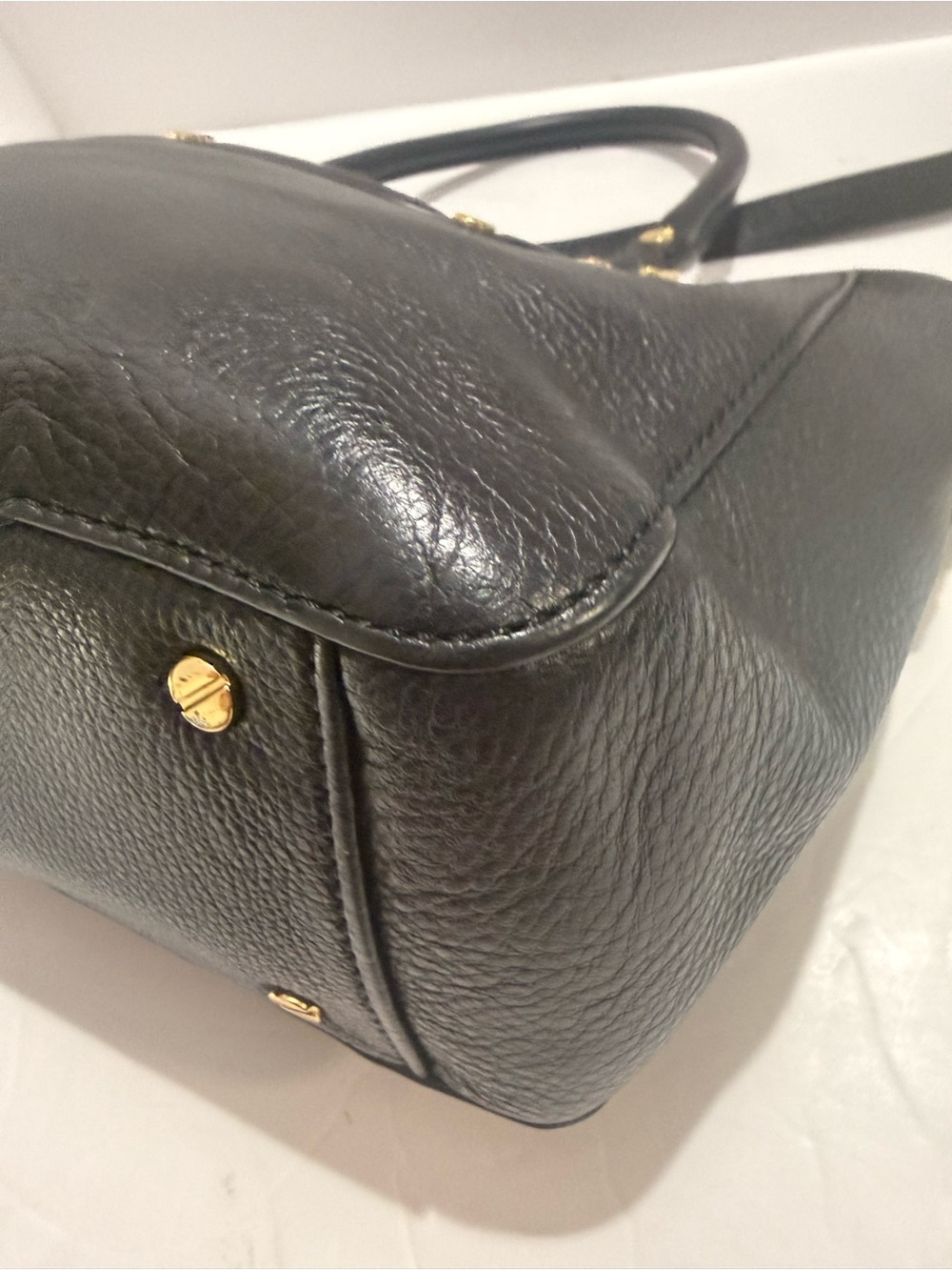 Tory Burch Amanda Black Pebbled Leather Satchel Crossbody Bag - Picture 6 of 12
